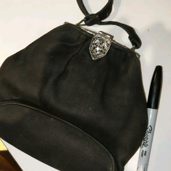 Vintage (40's-50's) Velvet black clutch - Picture 4 of 4